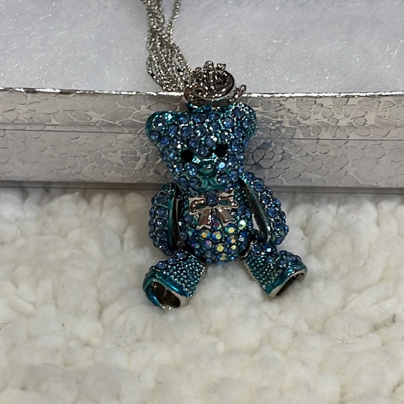 Off Park Collection blue rhinestone bear necklace - Picture 3 of 4